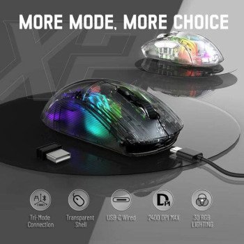Attack Shark x2 [Wired+2.4G+BT] Mouse (Black)