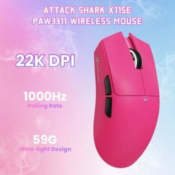 Attack Shark X11SE [Wired-2.4G-BT] Mouse (Berry Red)