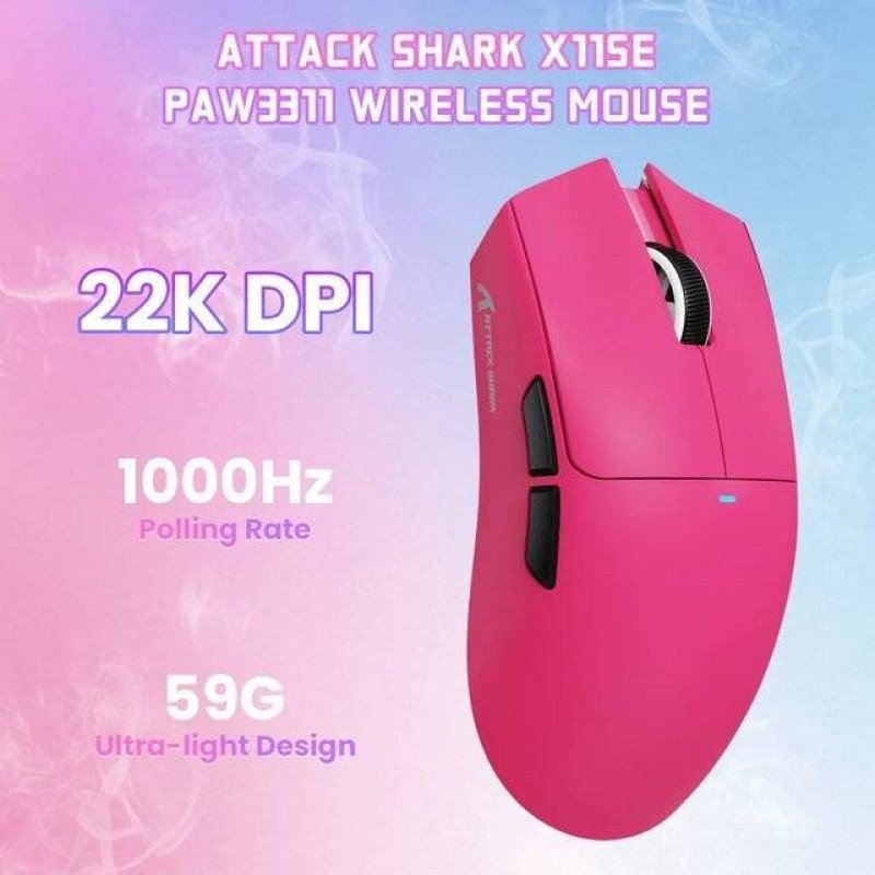 Attack Shark X11SE [Wired-2.4G-BT] Mouse (Berry Red)