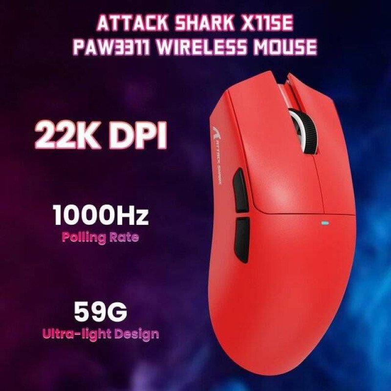 Attack Shark X11SE [Wired-2.4G-BT] Mouse (Red)