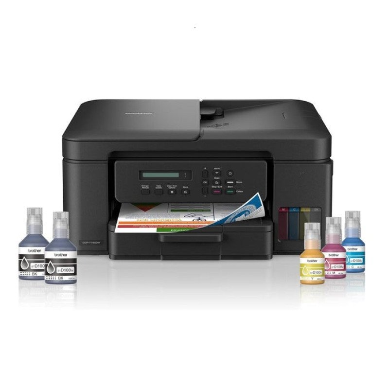 Brother DCP-T730W Tank Printer, Wireless, Inkbenefit Plus 3-in-1 Inkjet Printer Colour, Duplex (All-in One Ink) Brother DCP-T730W Tank Printer, Wireless, Inkbenefit Plus 3-in-1 Inkjet Printer Colour, Duplex (All-in One Ink)