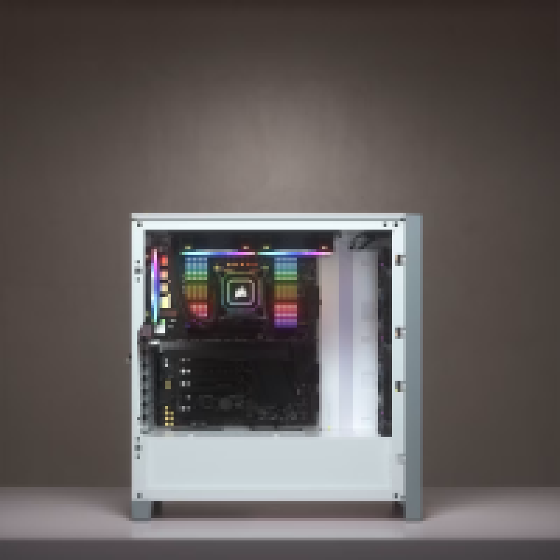 CORSAIR ICUE 4000D RGB TOWER TEMPERED GLASS CASE WHITE
