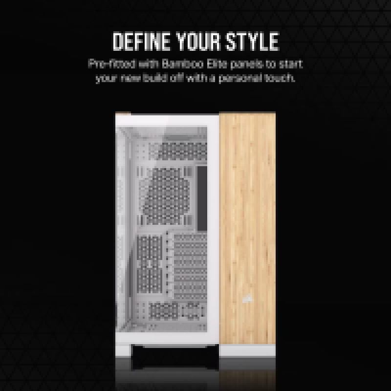 CORSAIR 6500X TEMPERED GLASS MT BAMBOO WOOD CASE RGB