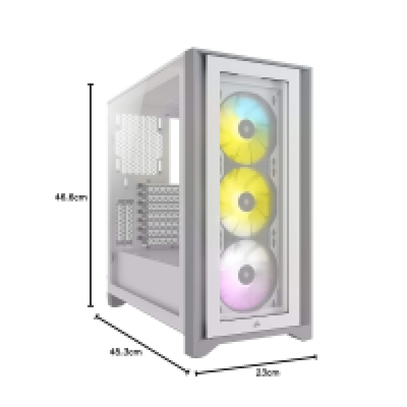 CORSAIR ICUE 4000X RGB TEMPERED GLASS MID-TOWER CASE WHITE