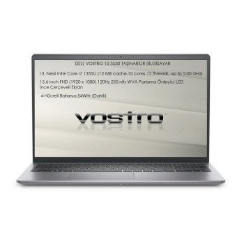Dell Vostro 15-3530, Intel Core i7-1355U, RAM 8GB, 512GB SSD, Intel UHD Graphics, 15.6 Inch FHD (1920 x 1080) IPS, Black
