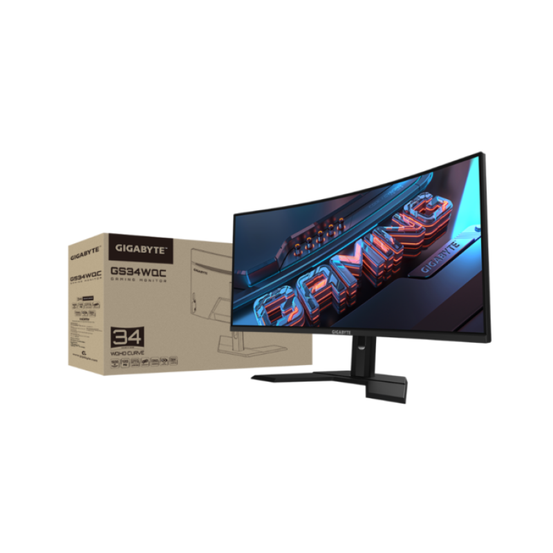 GIGABYTE MONITOR GS34WQC 34 GAMING 3K 1MS 120Hz/OC 135Hz VA