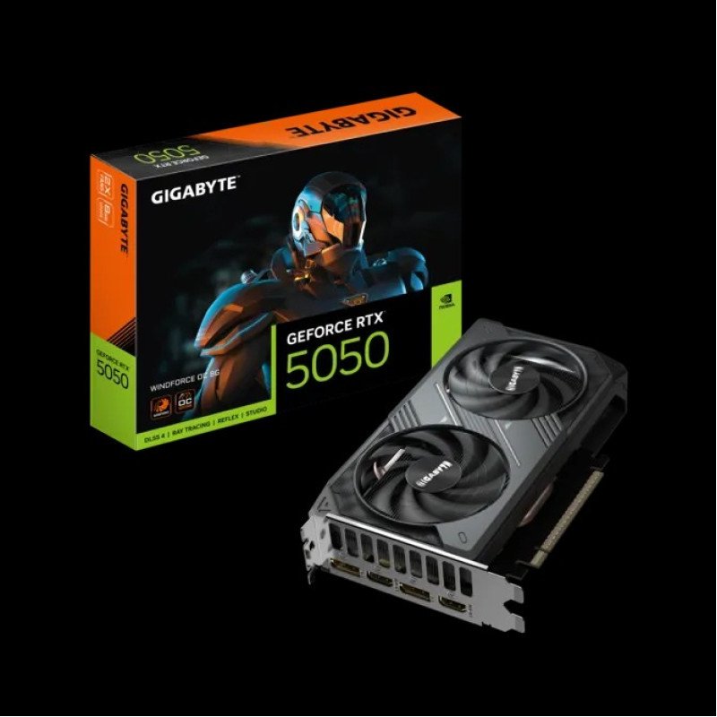 GIGABYTE GeForce RTX 5050 WINDFORCE OC 8GB GDDR6 Graphics Card, PCIe 5.0, HDMI 2.1, DisplayPort