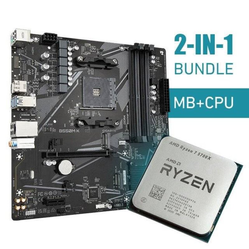 Gigabyte B550M‑K Motherboard + Ryzen 7 5700X (Tray) Bundle Gigabyte B550M‑K Motherboard + Ryzen 7 5700X (Tray) Bundle