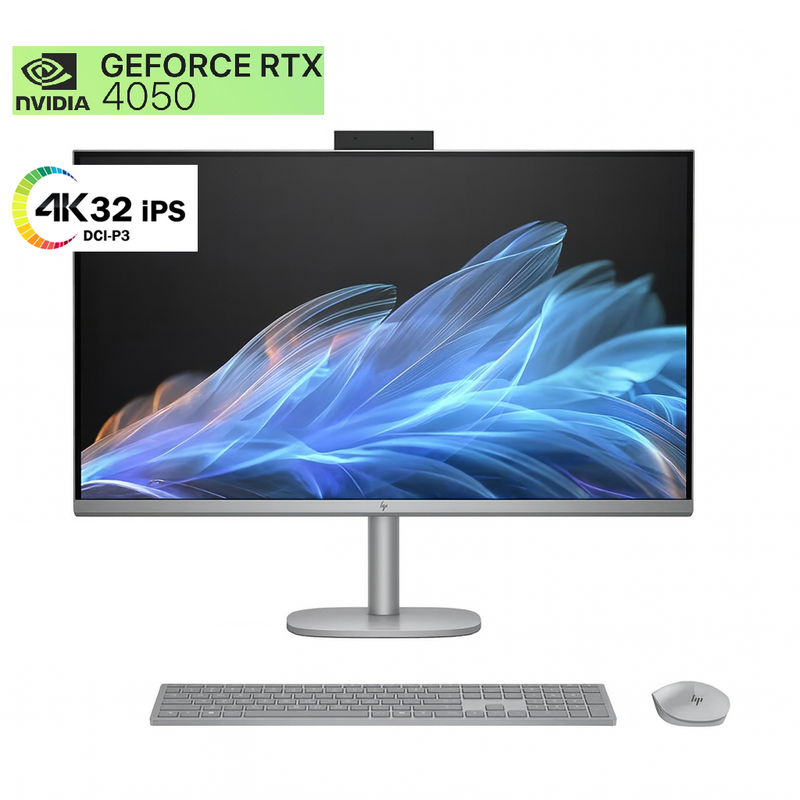 All in One HP OmniStudio X 32-C0000NA, Intel Core Ultra 7-155H, RAM 32GB, SSD 1TB, NVIDIA RTX 4050 6GB, 32 Inch 4K UHD IPS, Meteor Silver