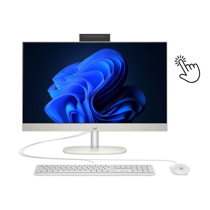 All in One HP 24-CR0323NH, Intel Core i5-1335U, RAM 8GB, SSD 512GB, Intel Iris Xe Graphics, 24 FHD IPS Touch Screen, Shell white
