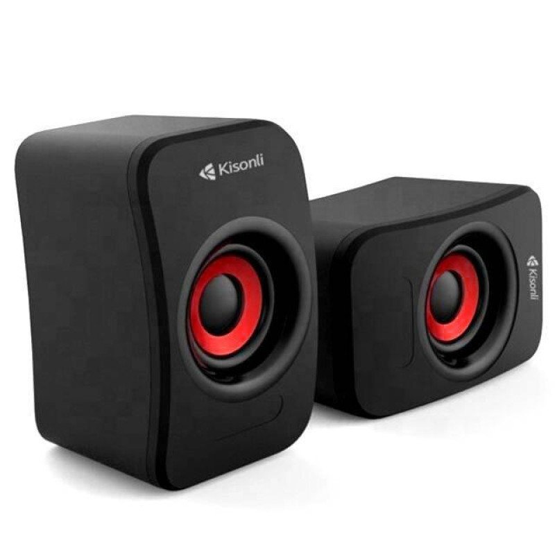 Kisonli KS‑07 USB Speaker (Black/Red)