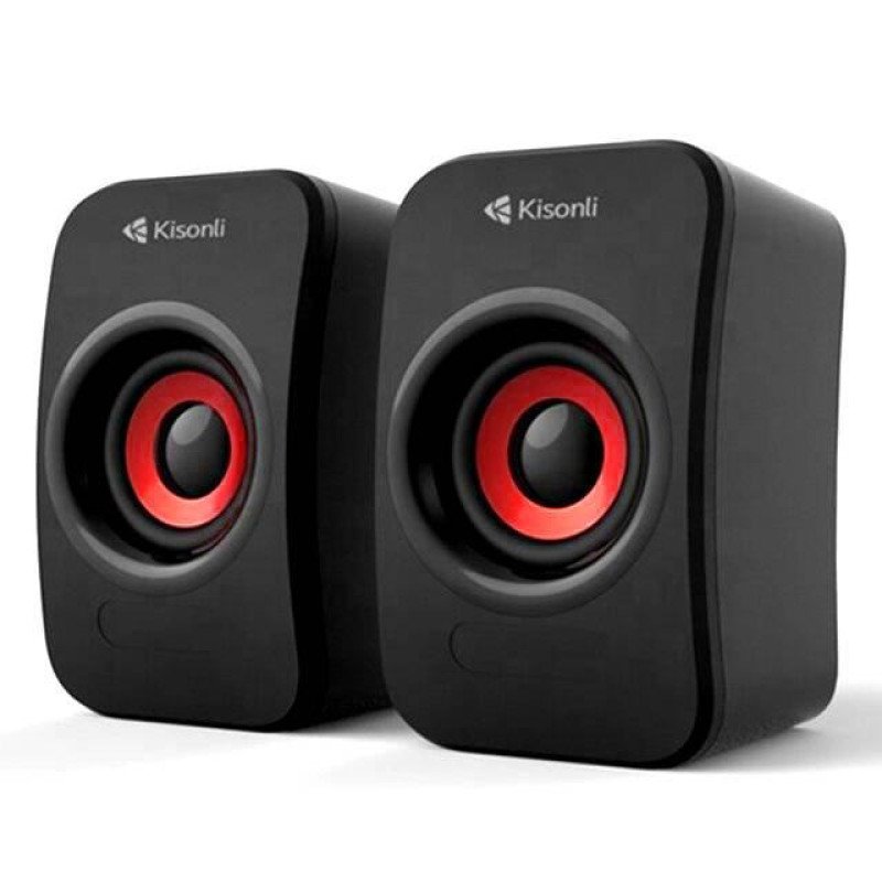 Kisonli KS‑07 USB Speaker (Black/Red)
