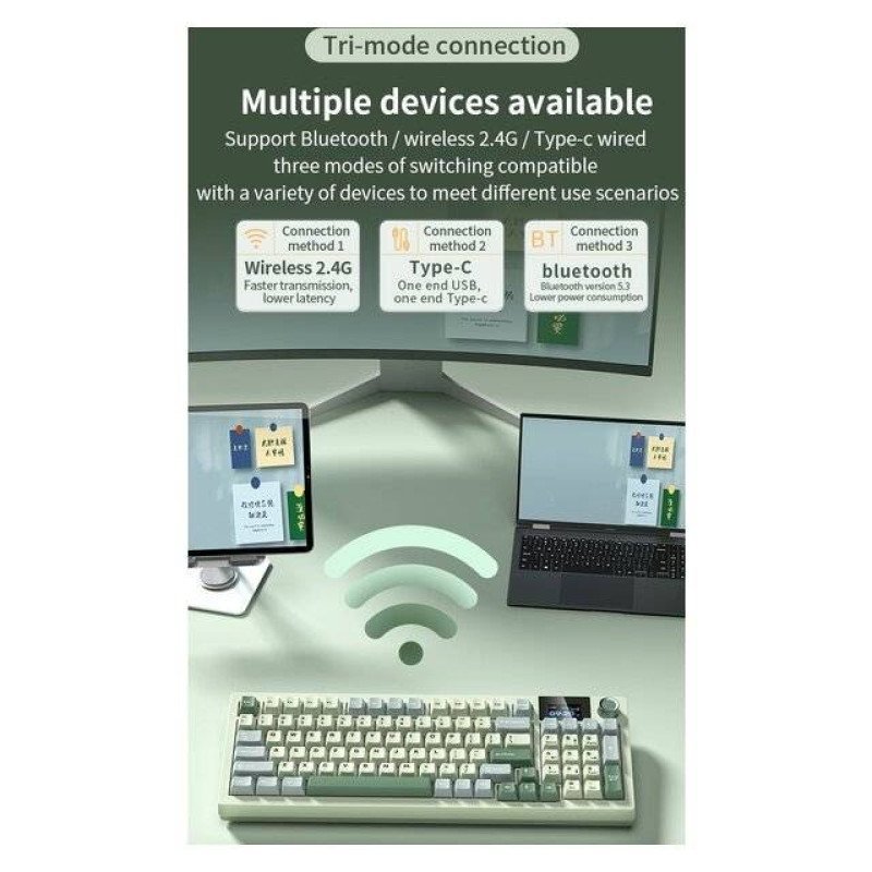 Langtu LT95 RGB [Tri-Mode] Keyboard (Green-Macron Switch)