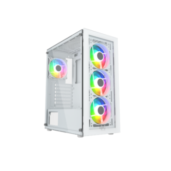 CASE MNTOB MN-2088W MODEL X 4FAN RGB WHITE