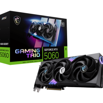 MSI GeForce RTX 5060 8 GB GAMING TRIO OC – Blackwell GPU, 3,840 CUDA Cores, 28 Gbps GDDR7, 2640 MHz Boost, 3× DP 2.1b, HDMI 2.1b, Tri-Frozr 4 Cooler