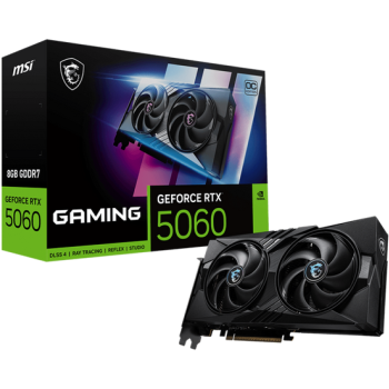 MSI GeForce RTX 5060 8G GAMING OC – NVIDIA Blackwell, 8GB GDDR7, 3840 CUDA Cores, 2640 MHz Boost, HDMI 2.1b, DisplayPort 2.1b, PCIe 5.0 x8