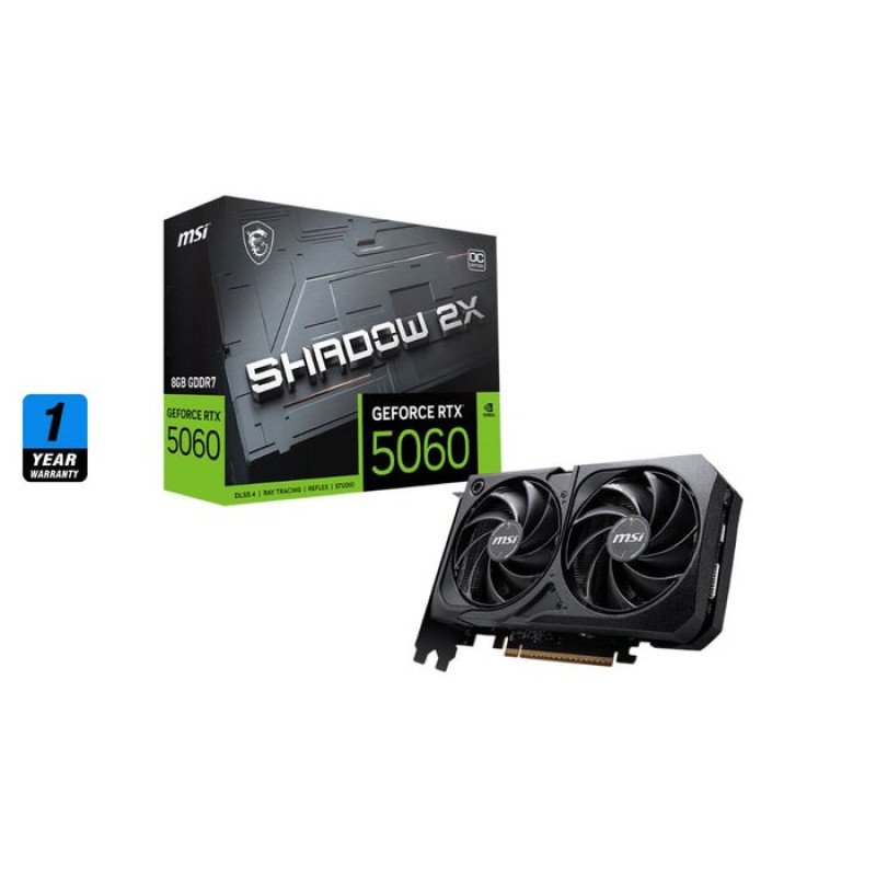 MSI GeForce RTX 5060 SHADOW 2X OC - 8GB MSI GeForce RTX 5060 SHADOW 2X OC - 8GB