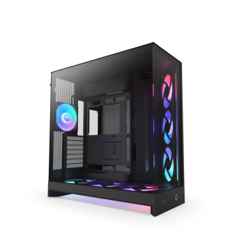 NZXT H9 FLOW RGB+ DUAL-CHAMBER MID TOWER Airflow With CONTROL HUB Black CASE