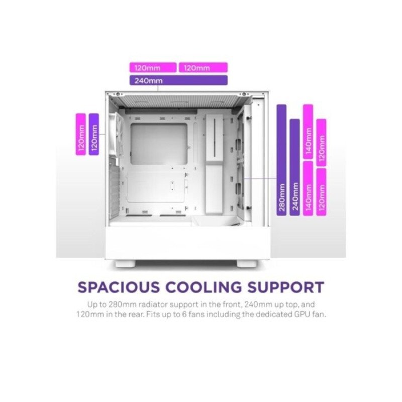 NZXT H5 FLOW RGB EDITION ATX MID TOWER CASE-WHITE NZXT H5 FLOW RGB EDITION ATX MID TOWER CASE-WHITE