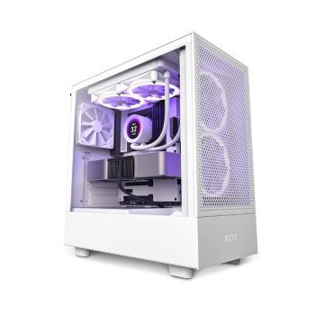 NZXT H5 FLOW EDITION ATX MID TOWER CASE – WHITE