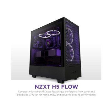 NZXT H5 FLOW EDITION ATX MID TOWER CASE – BLACK