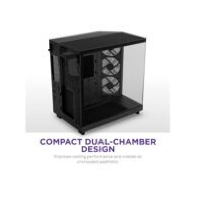 NZXT H6 FLOW RGB COMPACT DUAL-CHAMBER ATX BLACK CASE