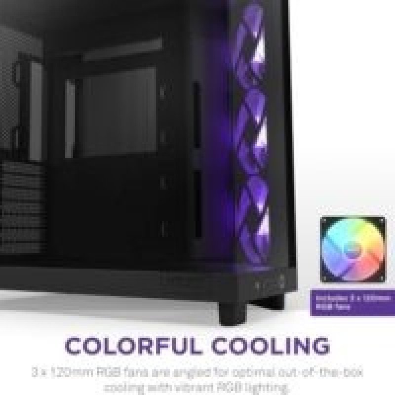 NZXT H6 FLOW RGB COMPACT DUAL-CHAMBER ATX BLACK CASE