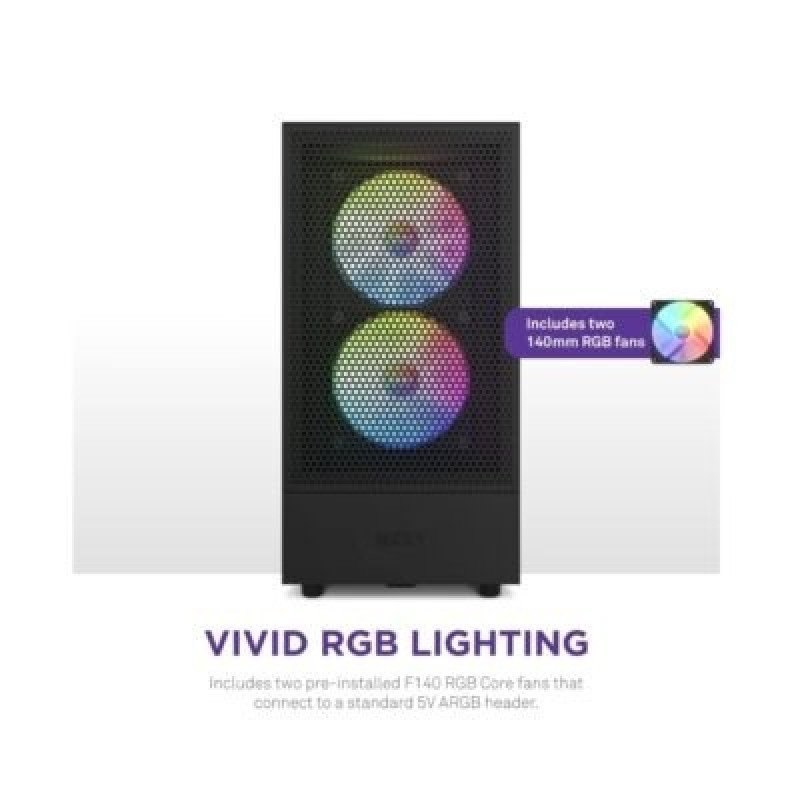 NZXT H5 FLOW RGB EDITION ATX MID TOWER CASE-BLACK