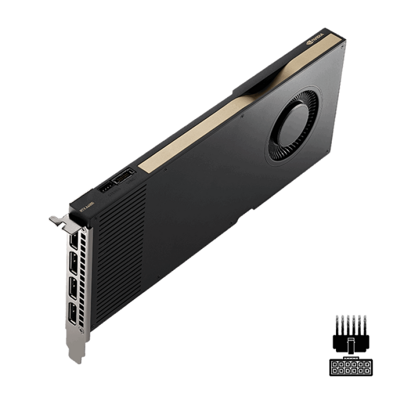 PNY NVIDIA RTX A4000 16GB GDDR6 ECC, 6144 CUDA Cores, PCIe 4.0, 140W, Single-Slot, 4x DisplayPort 1.4