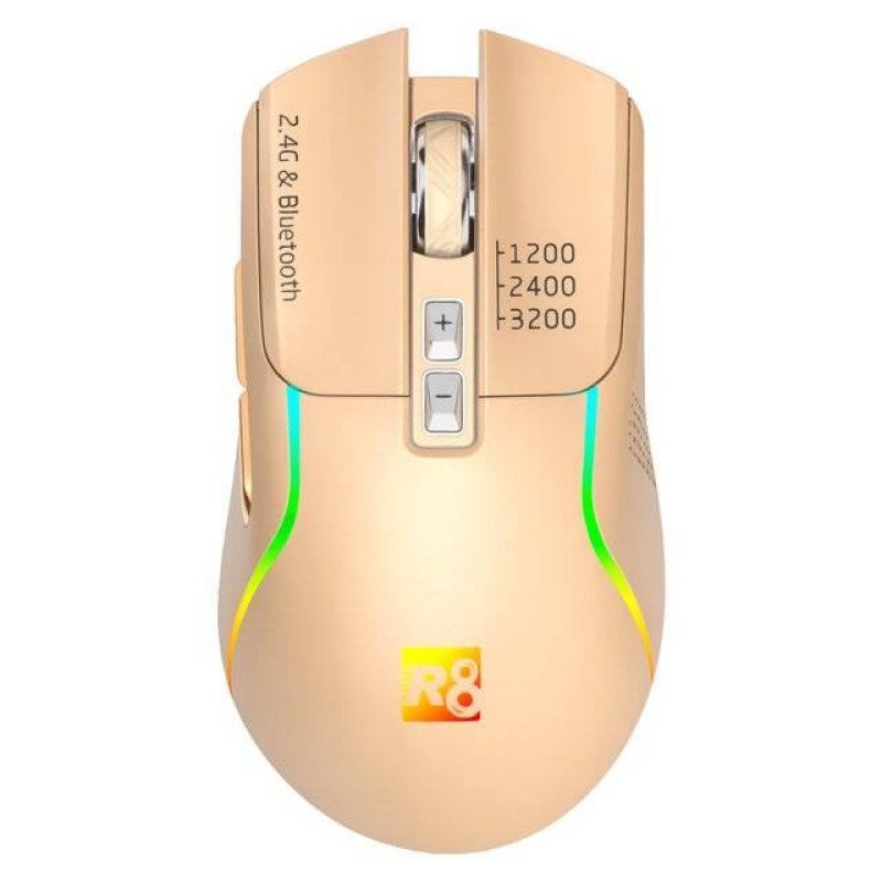 R8 1761 Wireless + Bluetooth Mouse (Pink)
