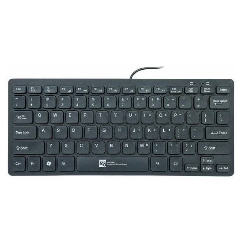 R8 1814 Mini Wired Keyboard 78‑Key (Black)