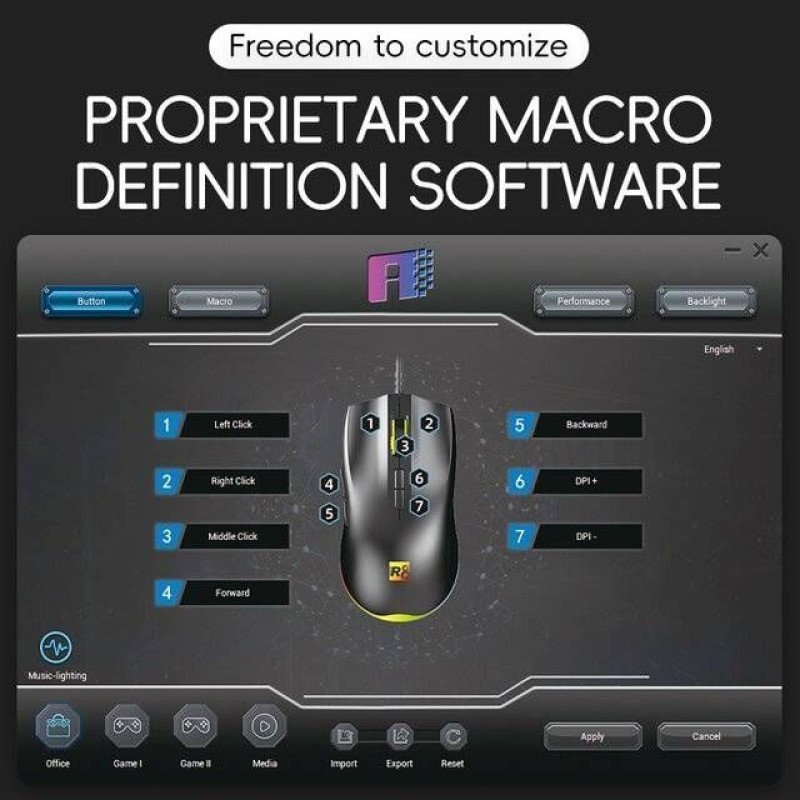 R8 G201 RGB Wired Mouse (Black)