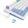 Redragon K664 Gloria RGB Wireless [2.4/BT/USB] Keyboard (White Blue Purple)