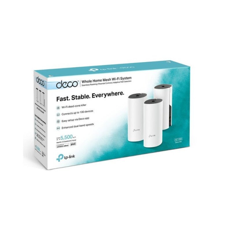 TP-Link Deco M4 AC1200 Whole Home Mesh Wi-Fi System 3-Pack