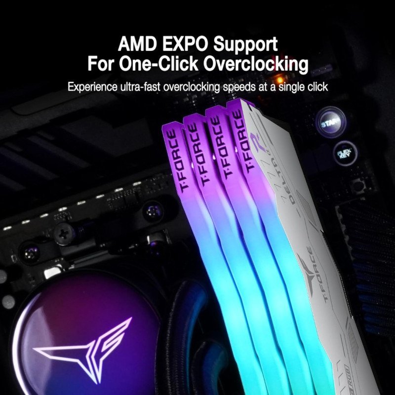 RAM DDR5 KIT 2x16GB 5600 T-FORCE DELTA RGB BLACK CL40 TEAM GROUP RAM DDR5 KIT 2x16GB 5600 T-FORCE DELTA RGB BLACK CL40 TEAM GROUP