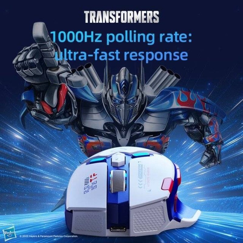 Transformers TF-GM01 BT + 2.4G Wired Mouse (White)