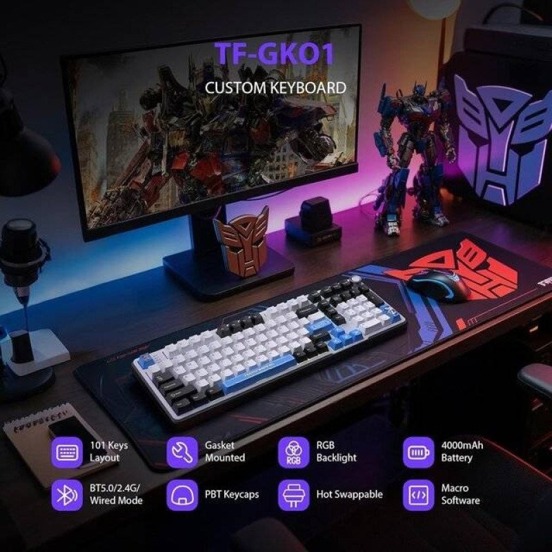Transformers TF-GK01 [EN] Mirage Mechanical Keyboard (White)