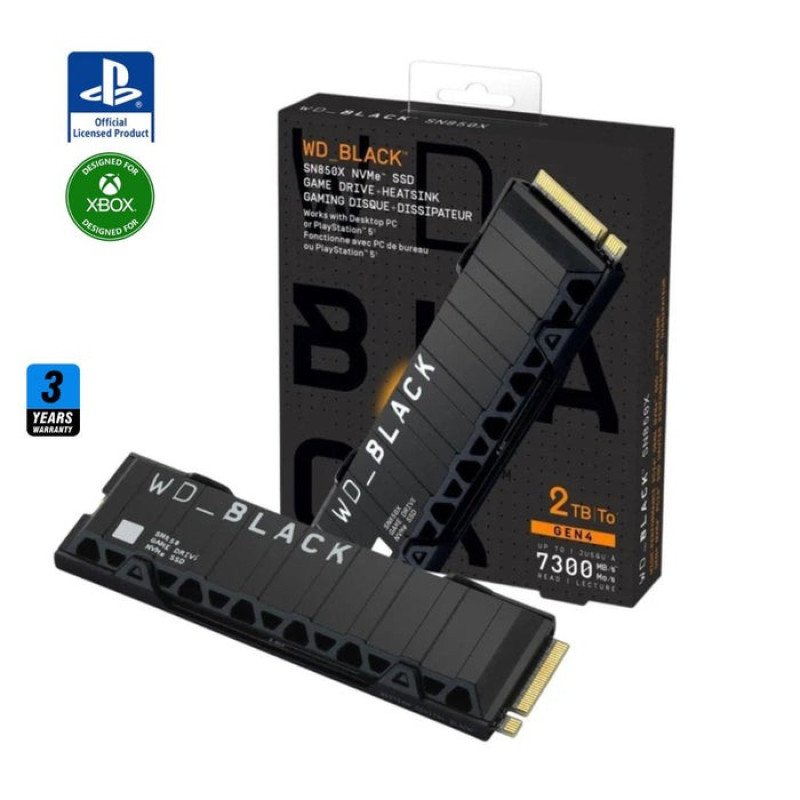 WD BLACK SN850 2TB with Heatsink , 7300MB/s M.2 NVME , PCIe 4.0