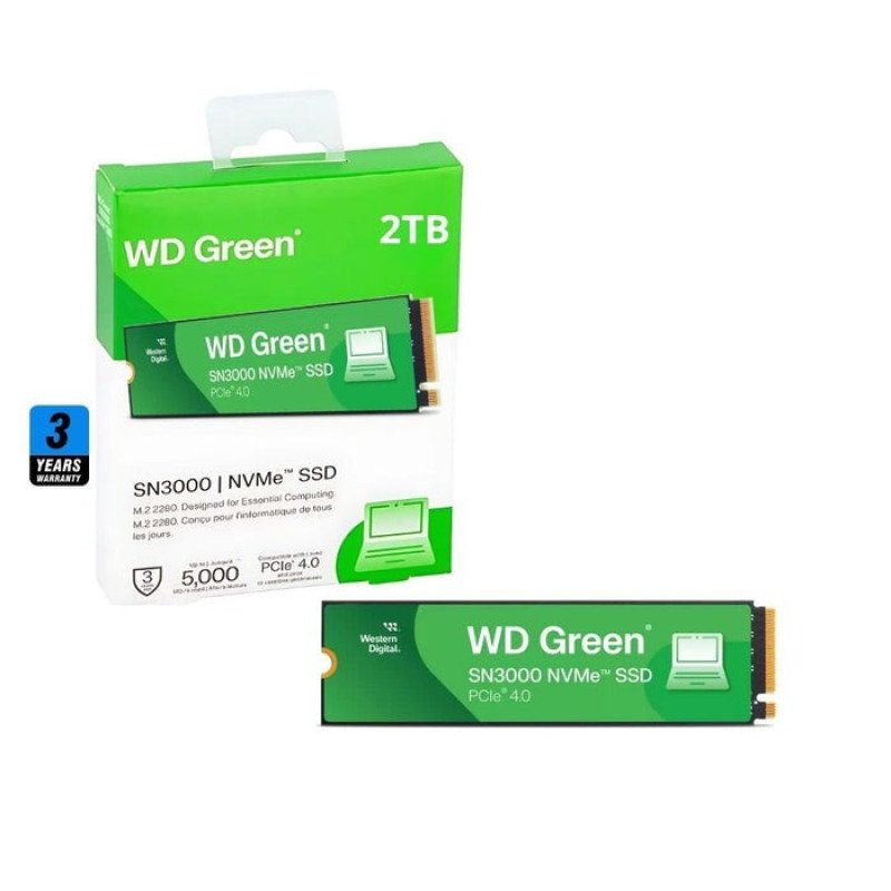 WD Green SN3000 2TB , 5000MB/s M.2 NVME , PCIe 4.0 WD Green SN3000 2TB , 5000MB/s M.2 NVME , PCIe 4.0