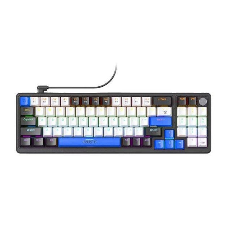 iMice GK100 Mechanical Keyboard [AR-EN] (Black-White-Blue)