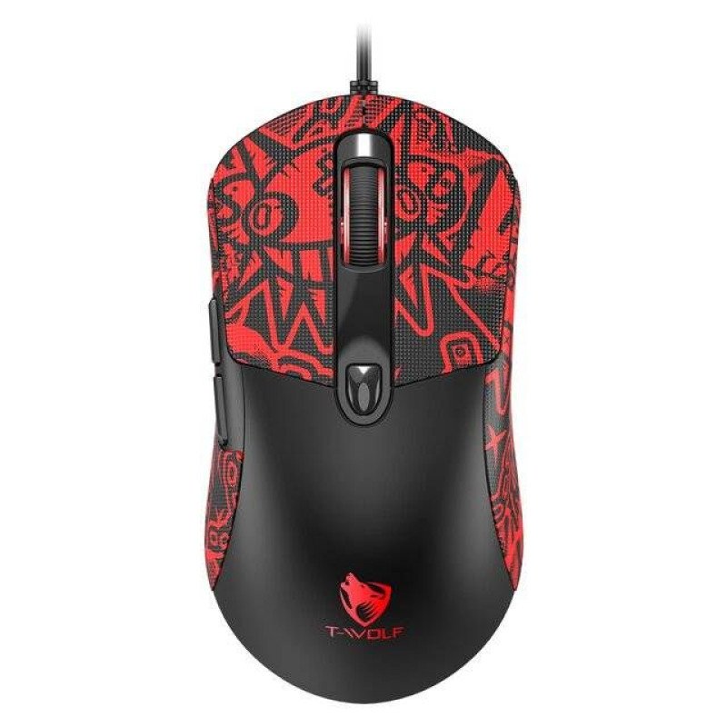 T‑Wolf G550 Wired Mouse (Black/Red)