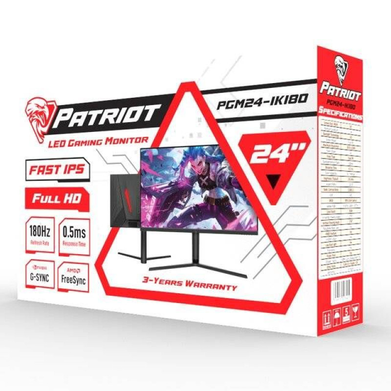 Patriot 24 FHD 180Hz 0.5ms Gaming Monitor